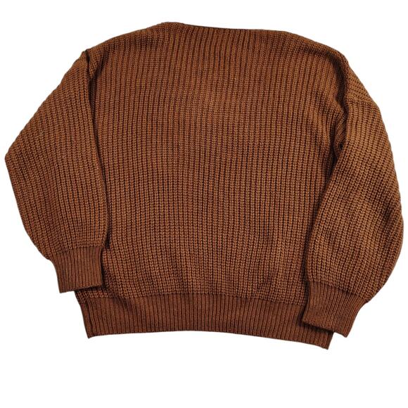 Emery Rose Women's Cable Knit Sweater Brown - Size: XL - Picture 3 of 10